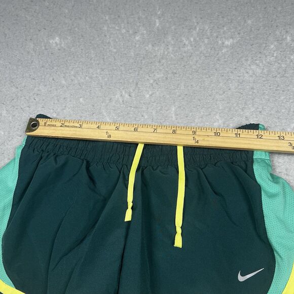 Nike Shorts Womens Size Small Green Dri Fit Running Shorts Lined Drawstring - Picture 6 of 13